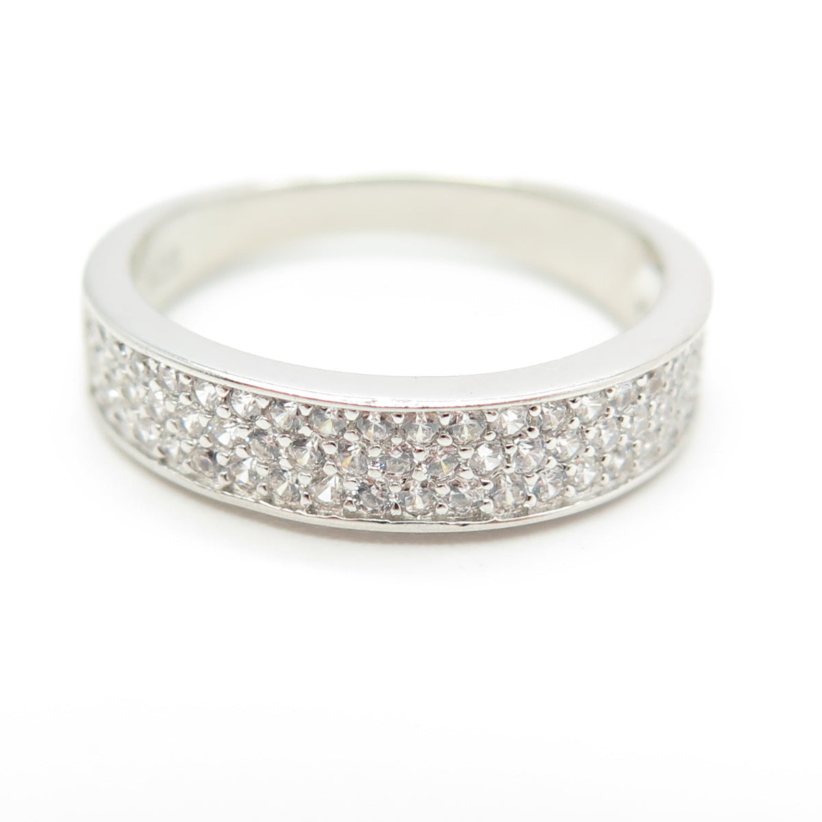 925 Sterling Silver Pave C Z Ring Size 7.25