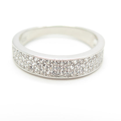 925 Sterling Silver Pave C Z Ring Size 7.25