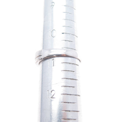 925 Sterling Silver Real Round-Cut Black Diamond Ring Size 10.75