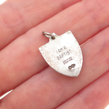 Hayward 925 Sterling Silver Antique Art Deco Prayer Hands Baptist Charm Pendant