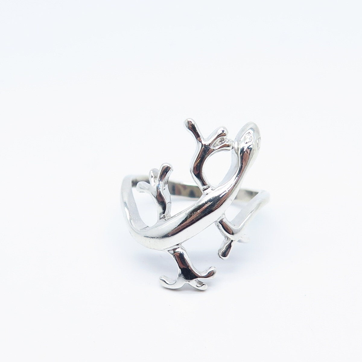 925 Sterling Silver Vintage Lizard Ring Size 7.5