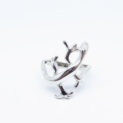 925 Sterling Silver Vintage Lizard Ring Size 7.5