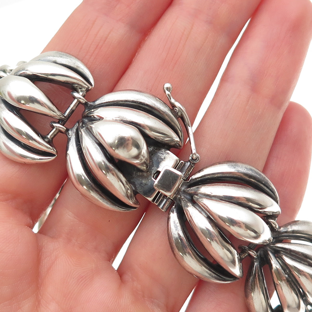 Shirley Henry Sterling Silver Vintage Modernist Heavy 103.8g Chain Necklace 16"