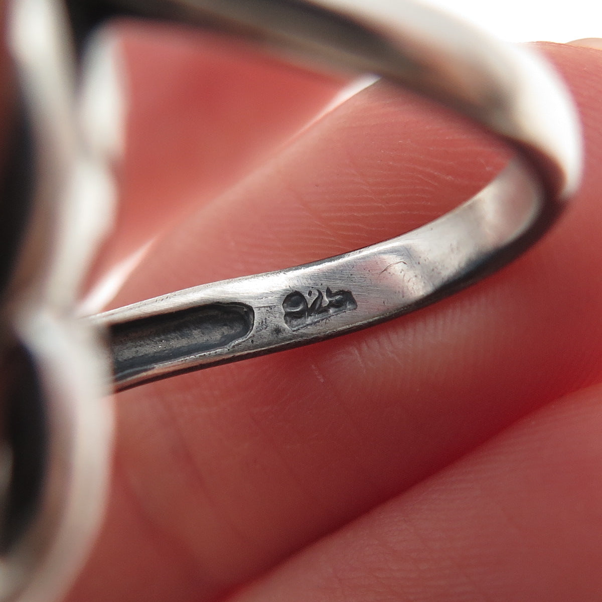 925 Sterling Silver Vintage Modernist Twisted Knot Oxidized Ring Size 6.75