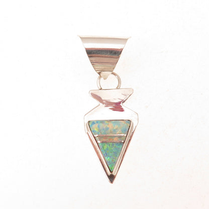 Old Pawn 925 Sterling Silver Vintage Southwestern Opal Arrow Charm Pendant