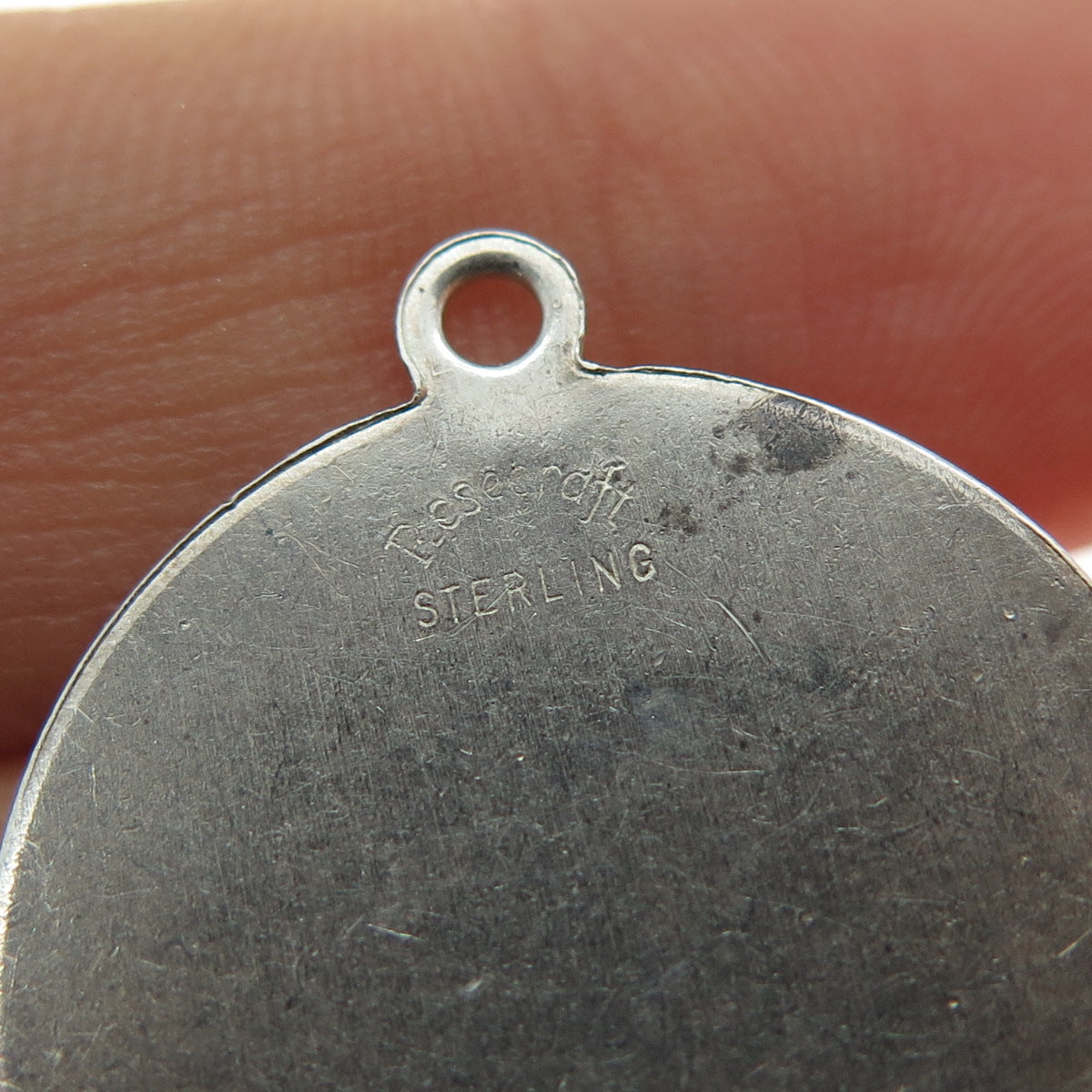 Rosecraft Sterling Silver Vintage Engraved Kings Island Round Tag Charm Pendant