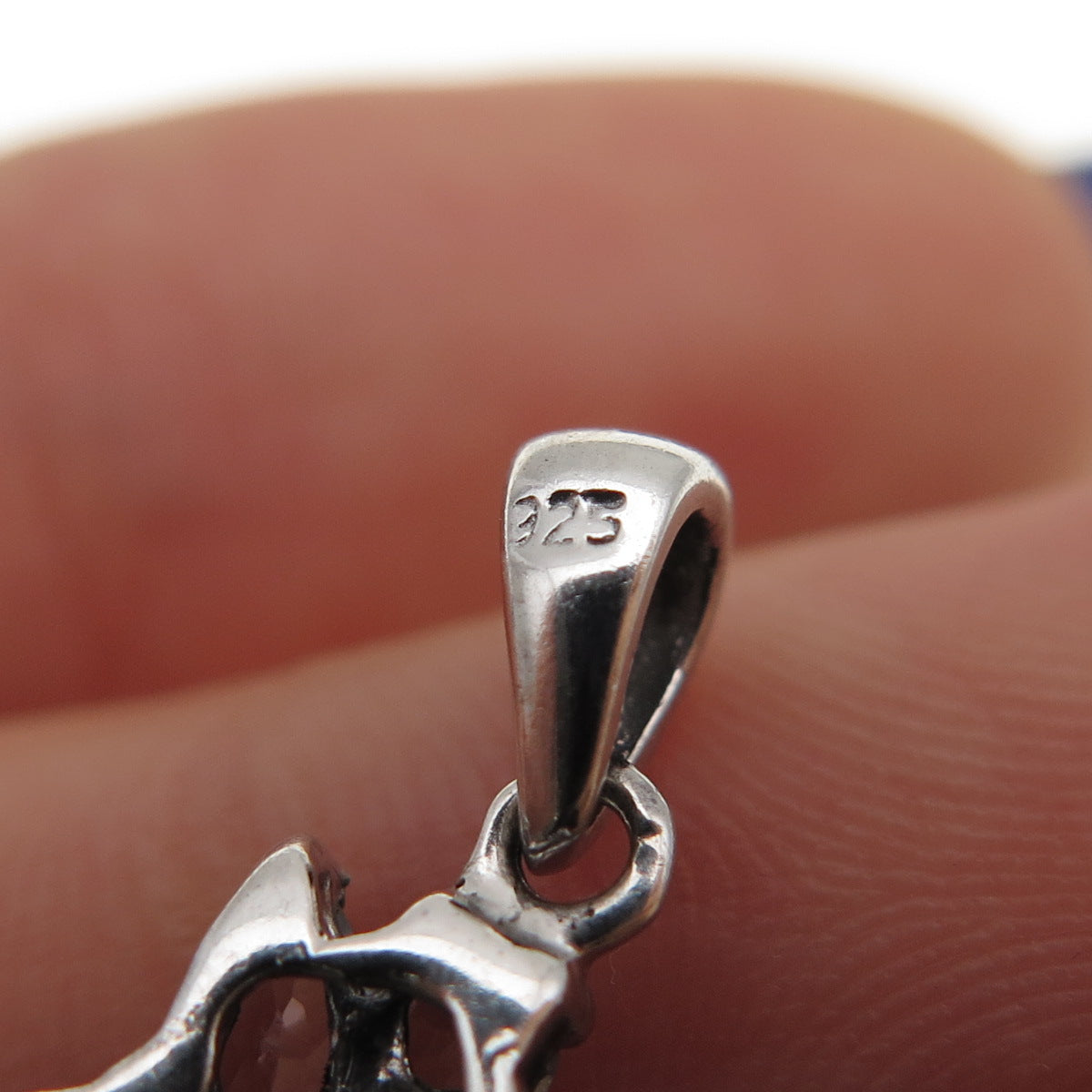 925 Sterling Silver Real Smoky Quartz Blue Topaz & Moonstone Charm Pendant