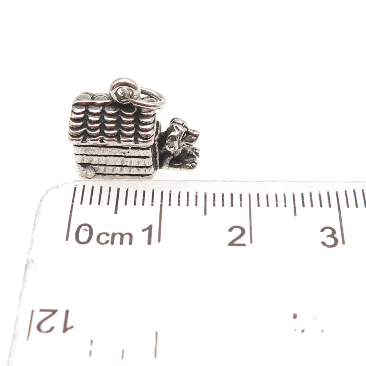 Sunwest 925 Sterling Silver Vintage Dog House Oxidized 3D Mini Charm Pendant