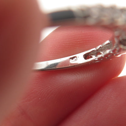 Charles Winston 925 Sterling Silver Round-Cut C Z Engagement Ring Size 9