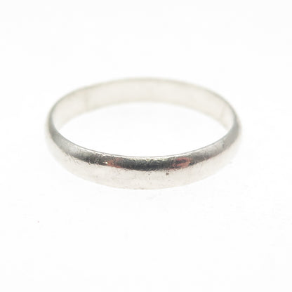 LEX 925 Sterling Silver Vintage Classic Wedding Band Ring Size 6