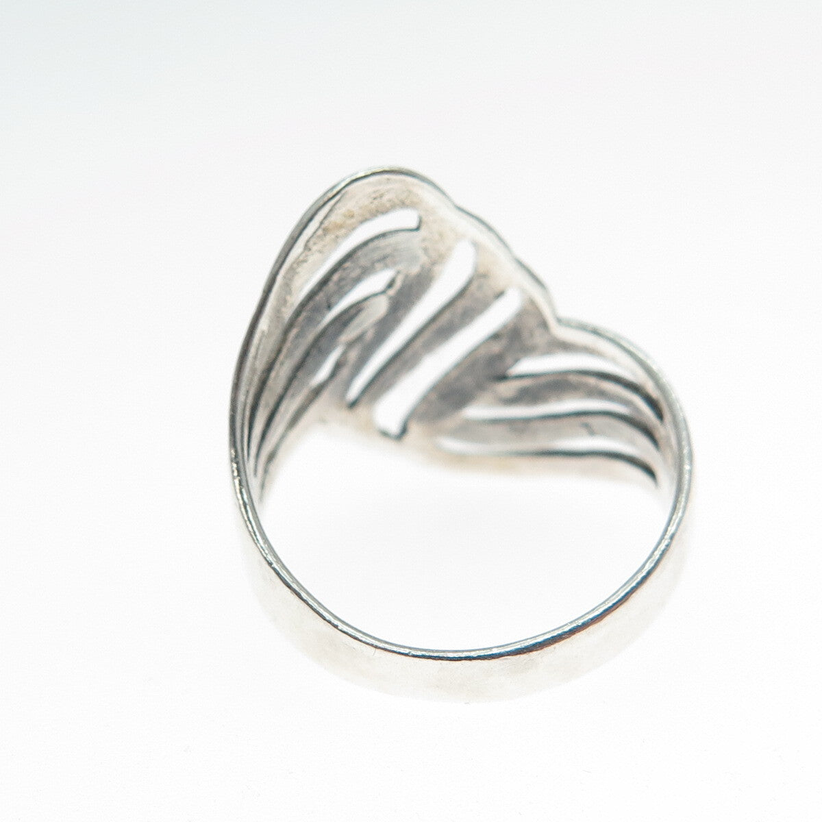 925 Sterling Silver Vintage Modernist Wavy Ring Size 6.25