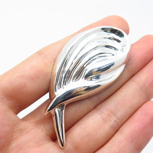 925 Sterling Silver Vintage Mexico Ribbed Modernist Pin Brooch