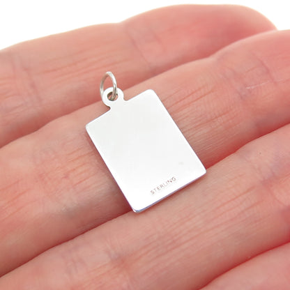 925 Sterling Silver Red Enamel You Can't Take Me Down Minimalist Charm Pendant