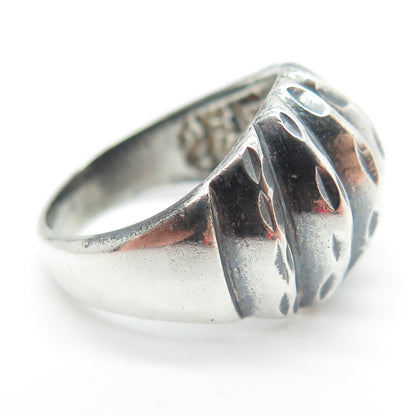925 Sterling Silver Vintage Ribbed Ring Size 6.25