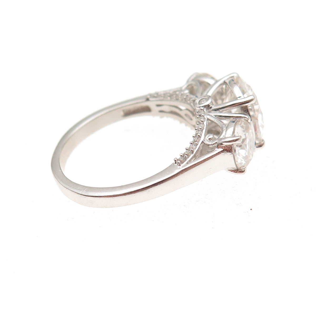 D'Joy 925 Sterling Silver Real Moissanite Engagement Ring Size 7.25