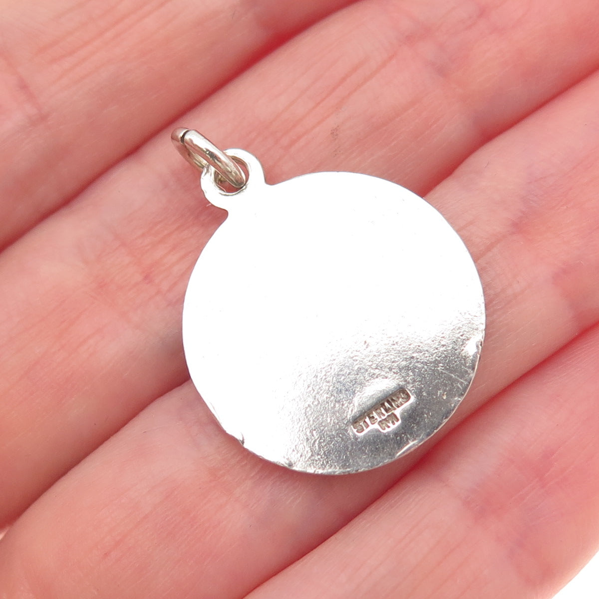 HMH Religious 925 Sterling Silver Vintage St. Christopher Oxidized Charm Pendant