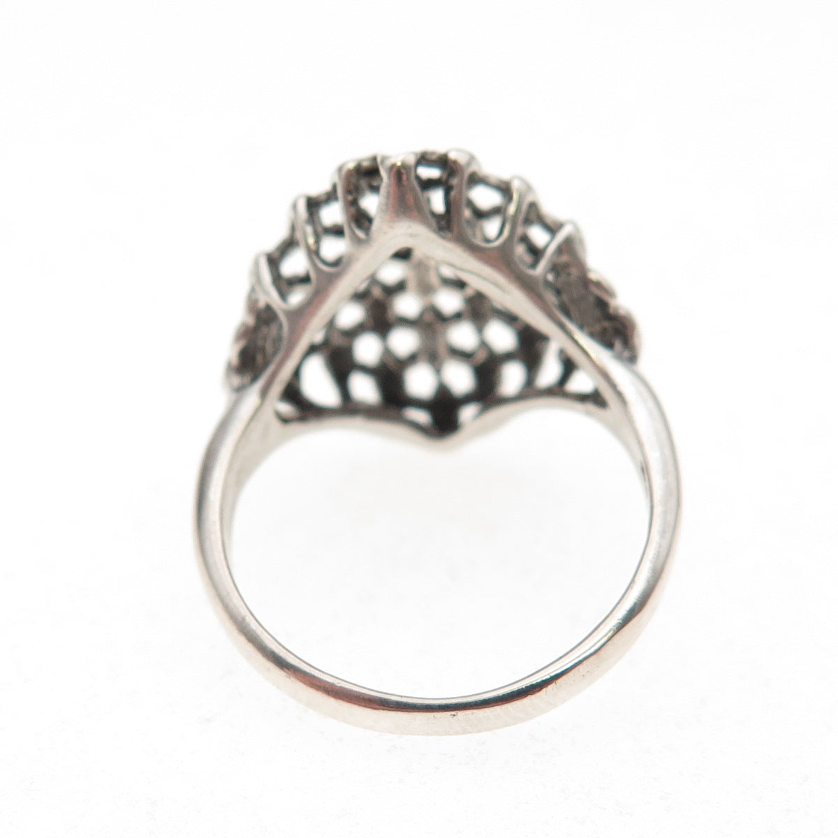 Lisa Lee Creations 925 Sterling Silver Vintage Modernist Petal Ring Size 6