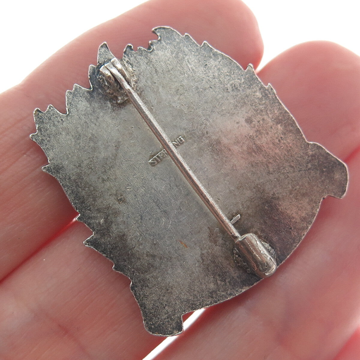 925 Sterling Silver Antique WWII Enamel US Army Non Sibi Sed Cunctis Pin Brooch