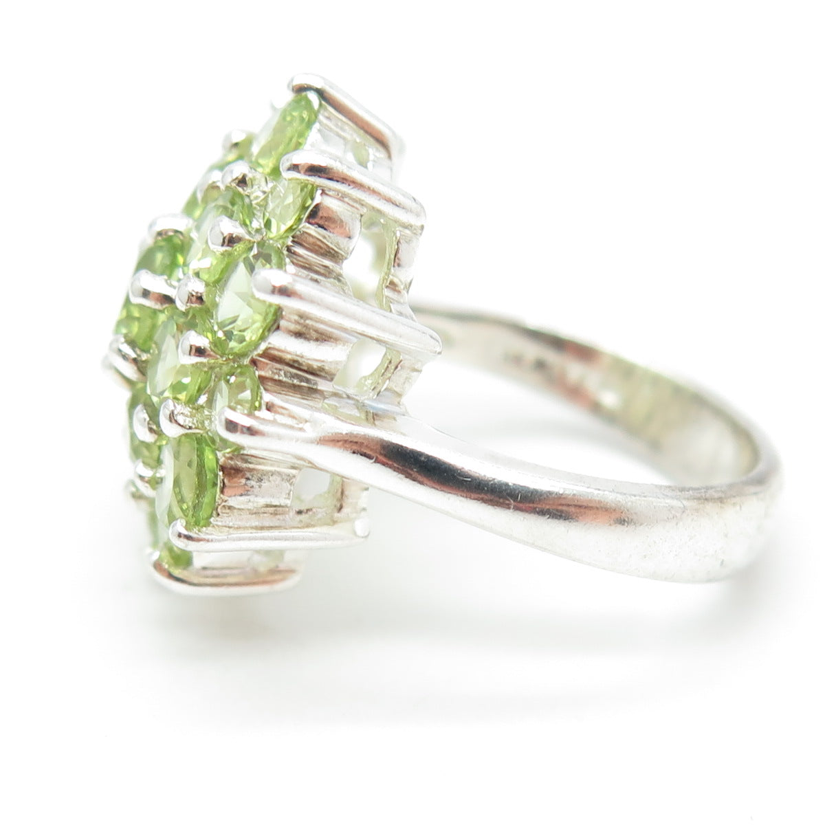 CHUCK CLEMENCY 925 Sterling Silver Real Peridot Gemstone Ring Size 6