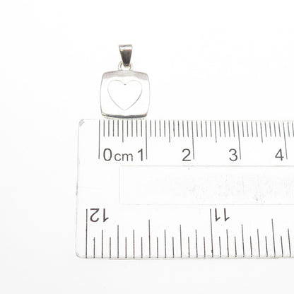 925 Sterling Silver Vintage True Friend Heart Mini Charm Pendant