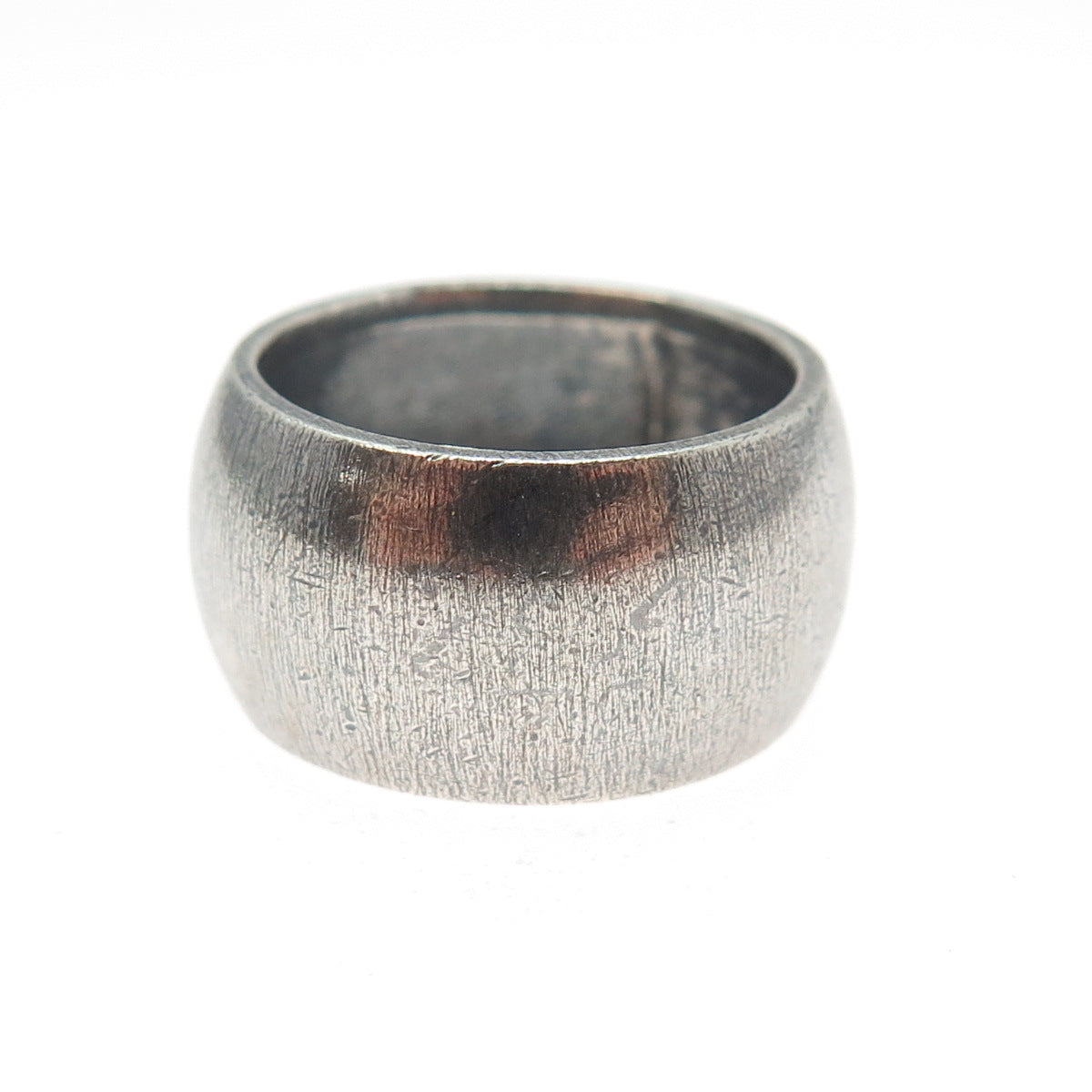 925 Sterling Silver Vintage Cigar Band Oxidized Ring Size 5.75