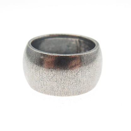 925 Sterling Silver Vintage Cigar Band Oxidized Ring Size 5.75