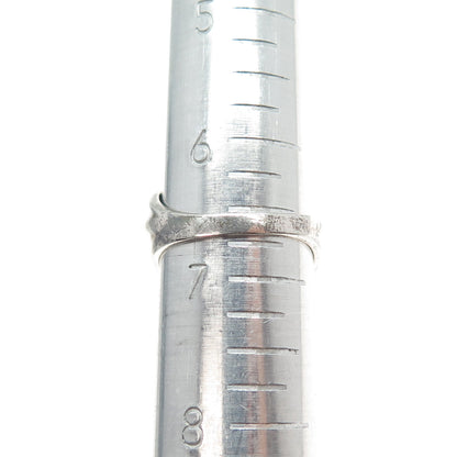 925 Sterling Silver Vintage Modernist Ribbed Oxidized Ring Size 6.75