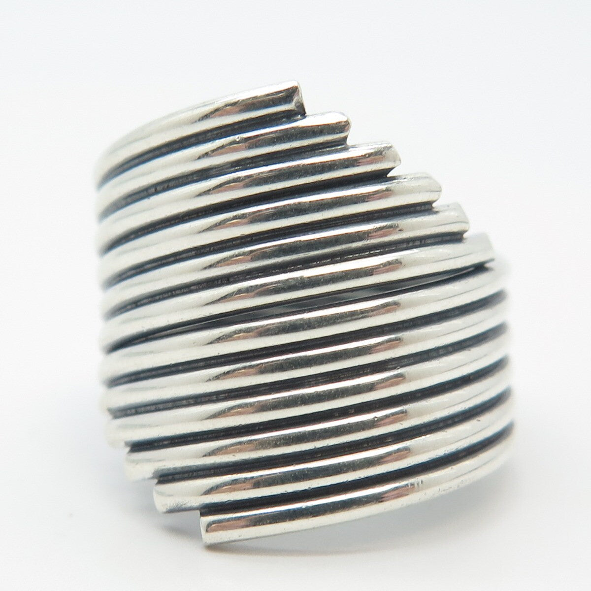 925 Sterling Silver Vintage Wire Wrapped Ring Size 7.5