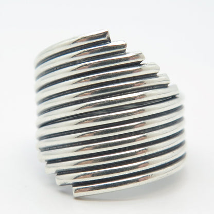 925 Sterling Silver Vintage Wire Wrapped Ring Size 7.5