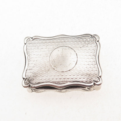 Robert Thornton 925 Sterling Silver Antique 1876 Birmingham Vinaigrette Box