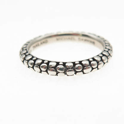 Michael Dawkins 925 Sterling Silver Dotted Oxidized Band Ring Size 8