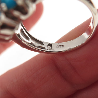 Chuck Clemency Sterling Silver 2-Tone Real Sleeping Beauty Turquoise Ring Size 8