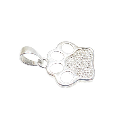 DBJ DEE BERKLE Sterling Silver Real Diamond Accent Dog Paw Mini Charm Pendant