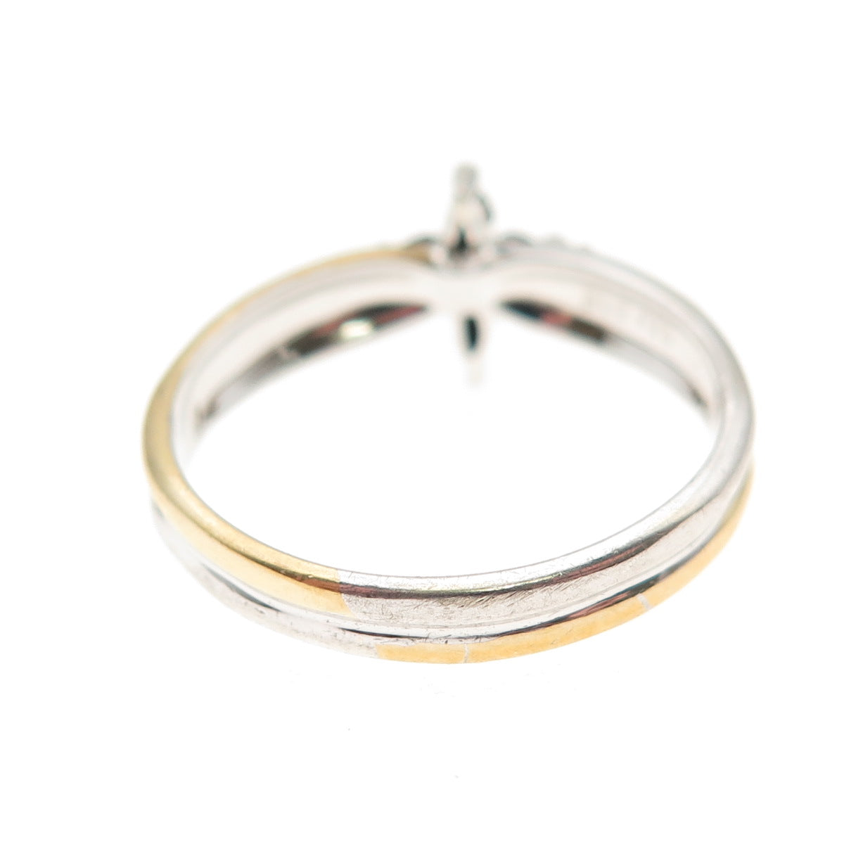 BGE Bradford 925 Sterling 2-Tone Real Diamond Accent & Sapphire Ring Size 8.25