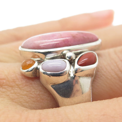 WHITNEY KELLY 925 Sterling Silver Vintage Real Multi-Gem Ring Size 9.5