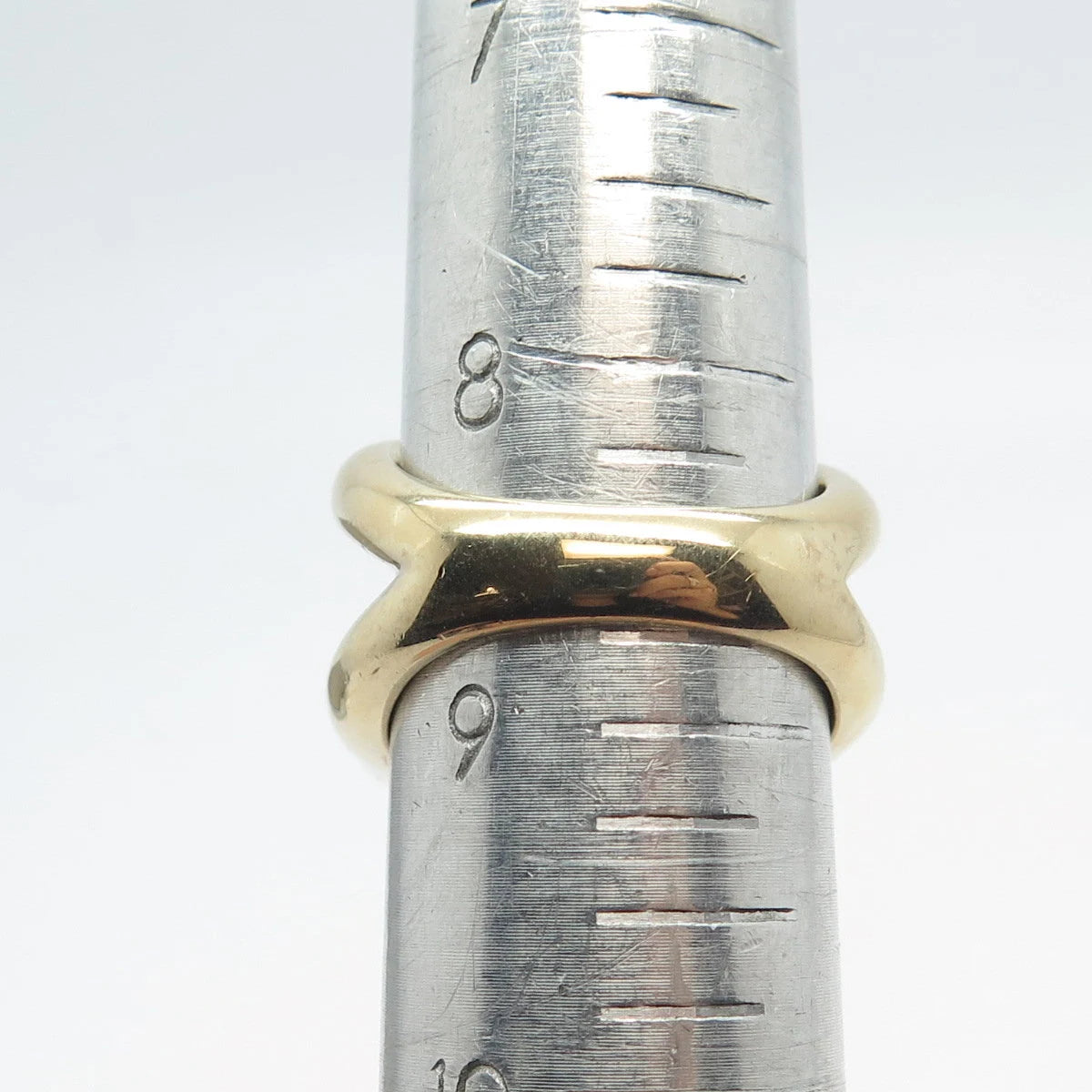 925 Sterling Silver Gold Plated Adjustable Gap Ring Size 8.75