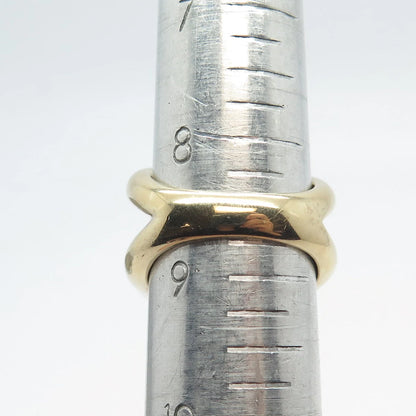 925 Sterling Silver Gold Plated Adjustable Gap Ring Size 8.75