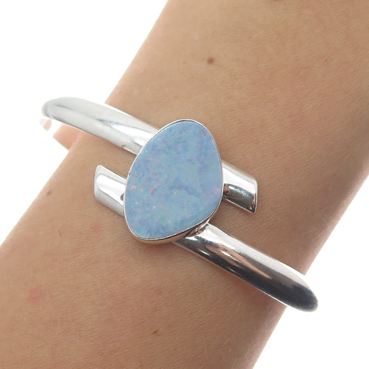 JAY KING DESERT ROSE 925 Sterling Silver Vintage Opal Adjustable Bracelet 6.75"