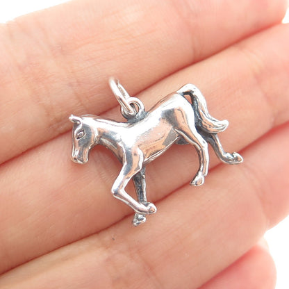 MAISELS INDIAN TRADING Sterling Silver Vintage Horse Oxidized Charm Pendant