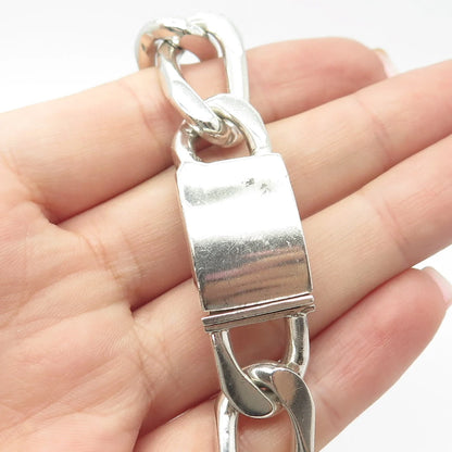 925 Sterling Silver Vintage Mexico Curb Link Bracelet 8.75"