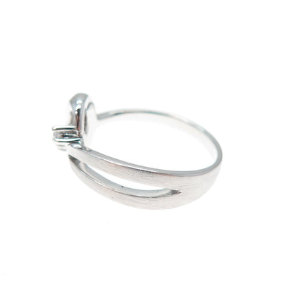 925 Sterling Silver Round-Cut C Z Modernist Wavy Ring Size 7.25