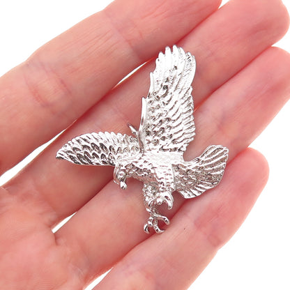 925 Sterling Silver Vintage Flying Eagle Pendant