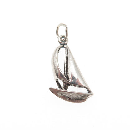 Maisels Indian 925 Sterling Silver Vintage Sailboat Oxidized Mini Charm Pendant