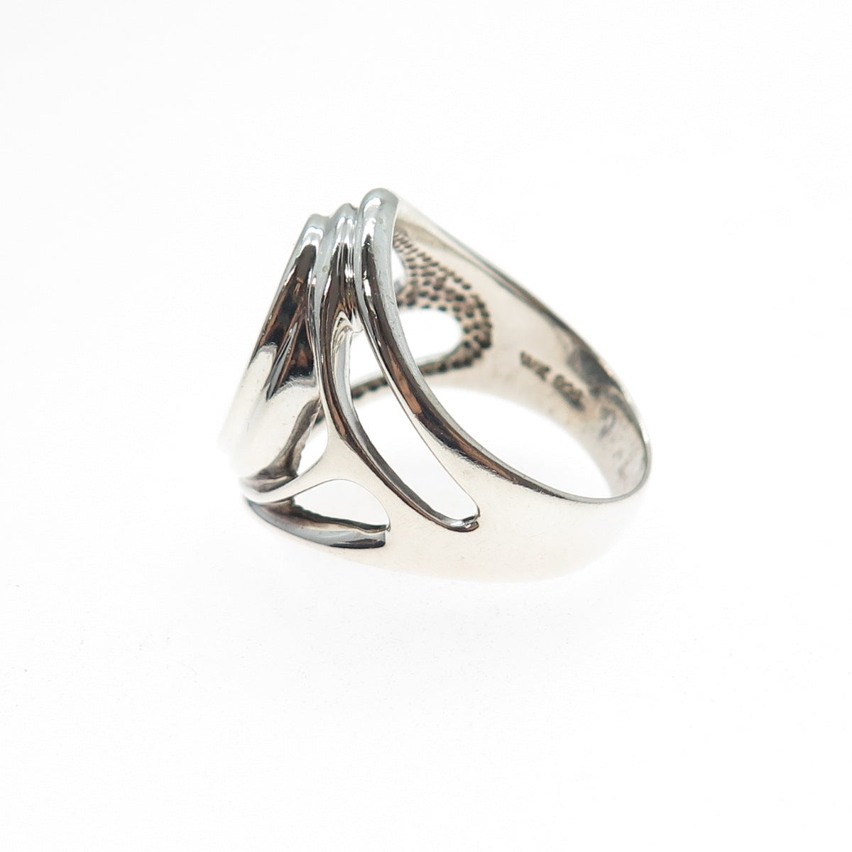 WHITNEY KELLY 925 Sterling Silver Vintage Real Black Opal Inlay Ring Size 7.25