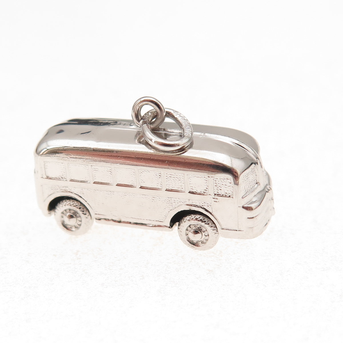 925 Sterling Silver Vintage Volkswagen Bus 3D Charm Pendant