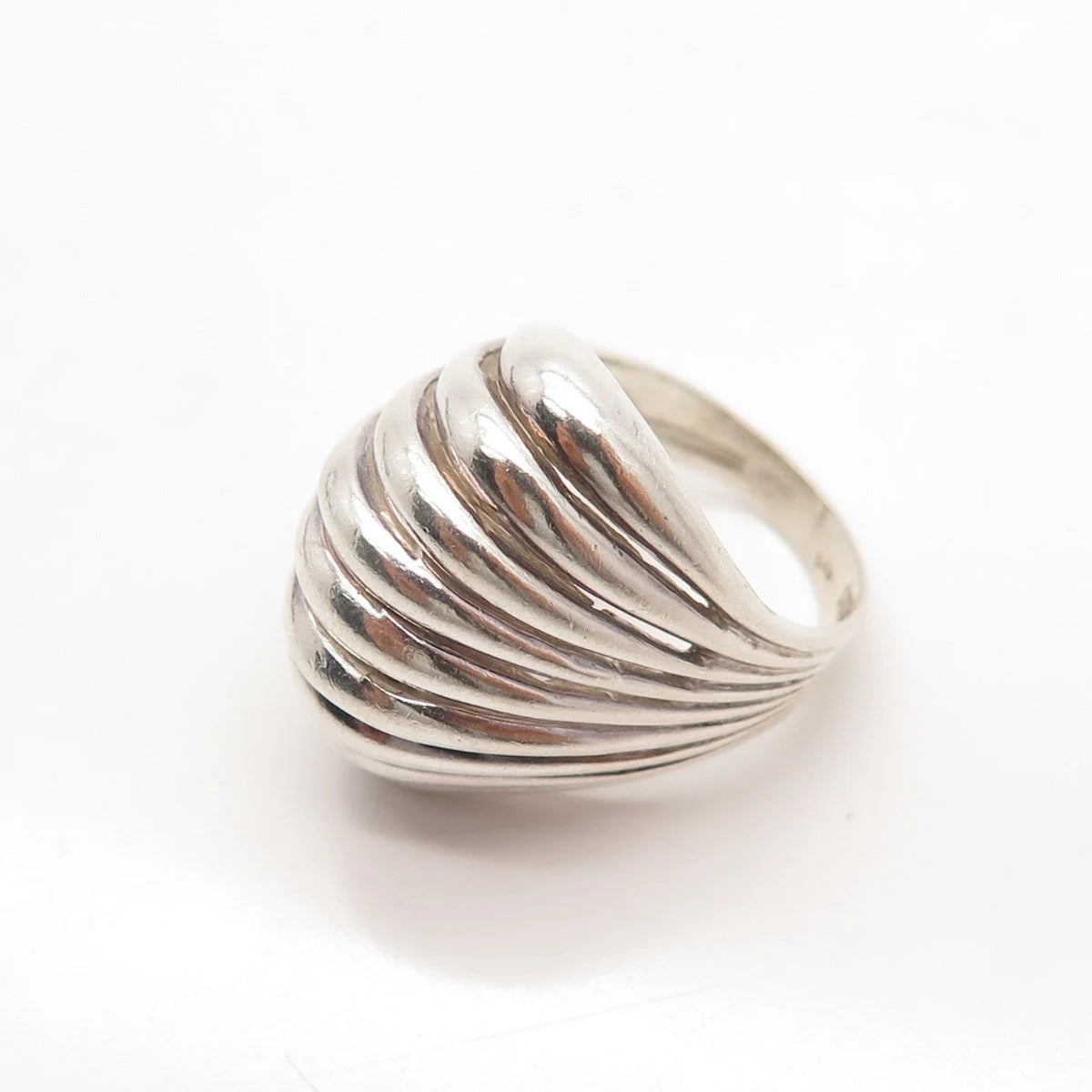 925 Sterling Silver Vintage Multi-Bar Domed Ring Size 5