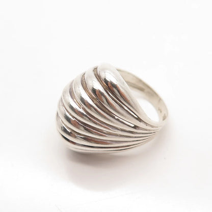 925 Sterling Silver Vintage Multi-Bar Domed Ring Size 5