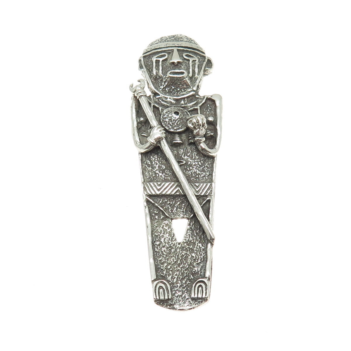 JOAQUIN TINTA 925 Sterling Silver Vintage ECUADOR Tribal Totem Slide Pendant