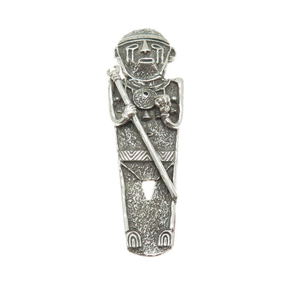 JOAQUIN TINTA 925 Sterling Silver Vintage ECUADOR Tribal Totem Slide Pendant
