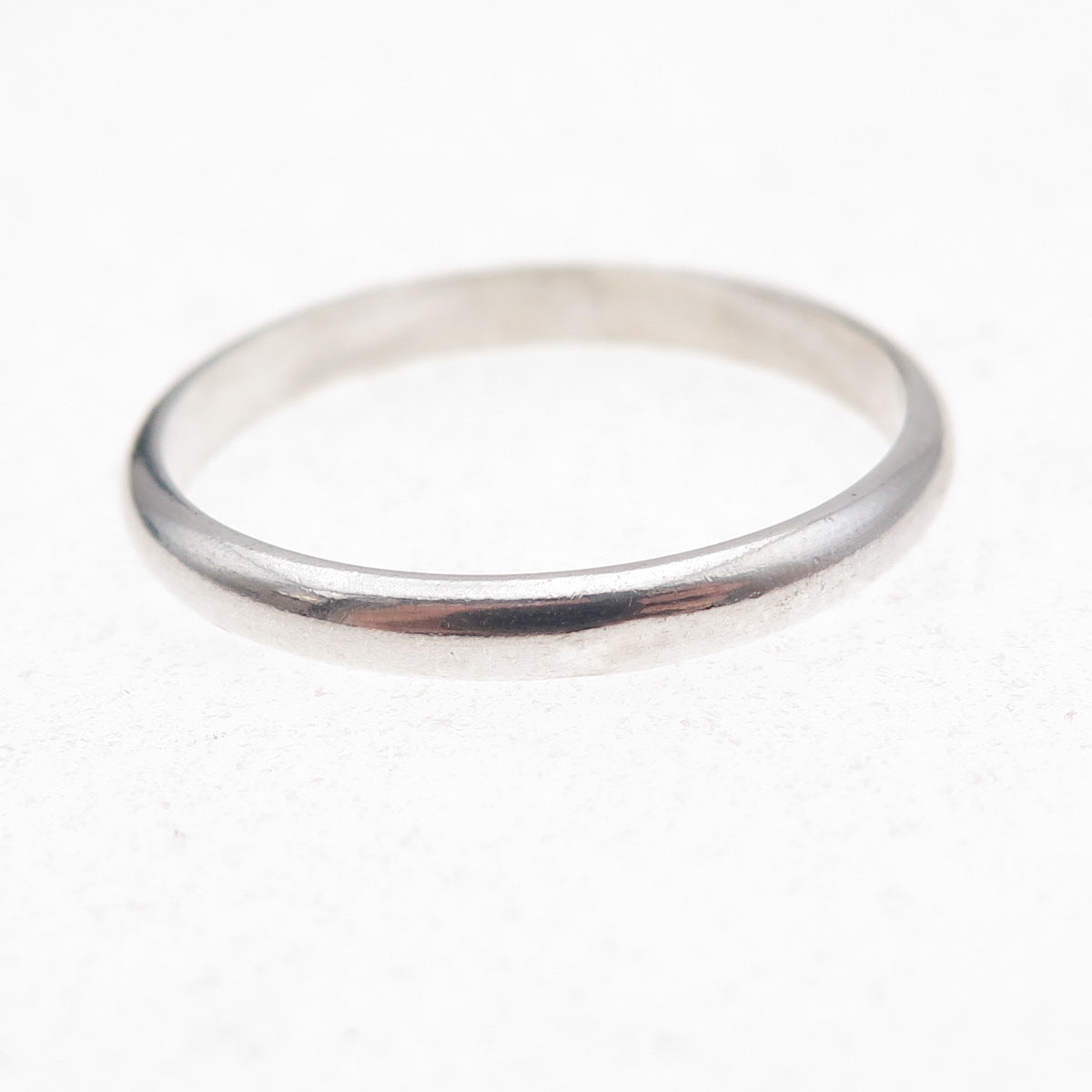925 Sterling Silver Vintage Classic Stackable Wedding Band Ring Size 12.25